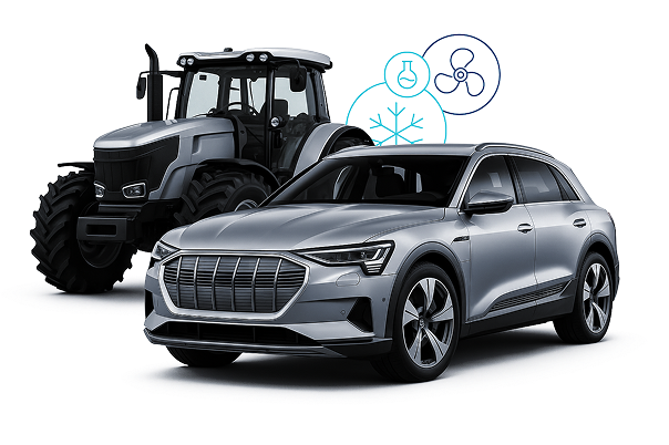 Samochód oraz traktor - klimatyzacja